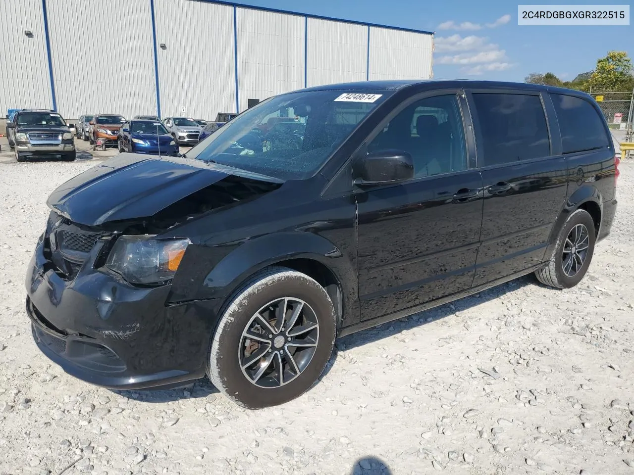 2016 Dodge Grand Caravan Se VIN: 2C4RDGBGXGR322515 Lot: 74248614