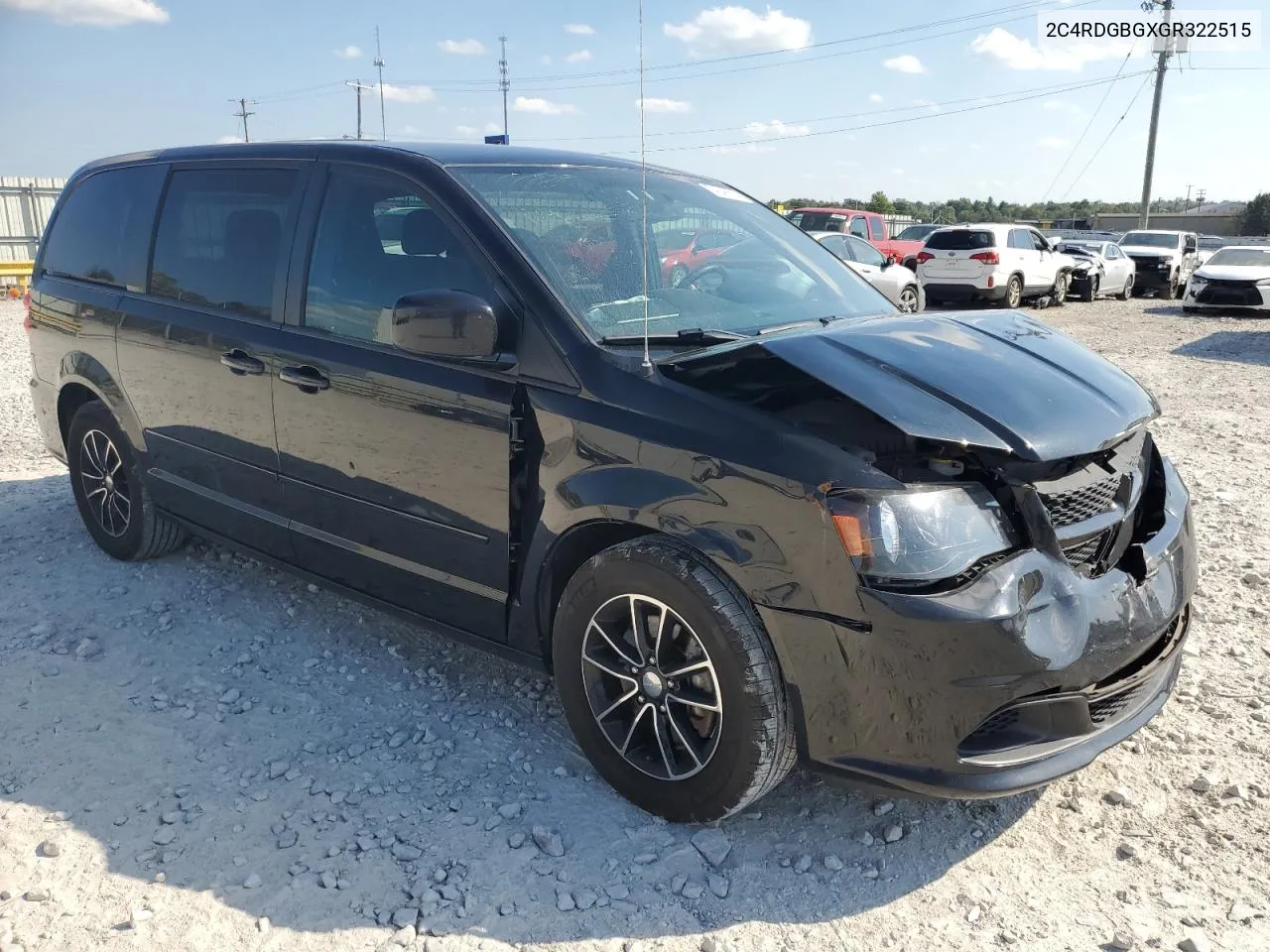 2016 Dodge Grand Caravan Se VIN: 2C4RDGBGXGR322515 Lot: 74248614