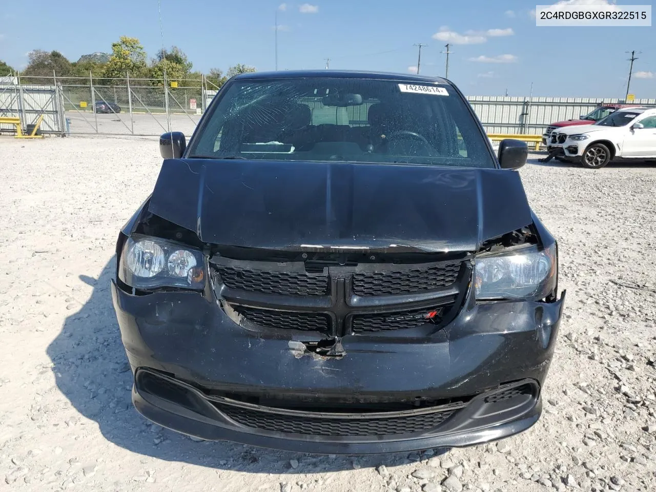 2016 Dodge Grand Caravan Se VIN: 2C4RDGBGXGR322515 Lot: 74248614