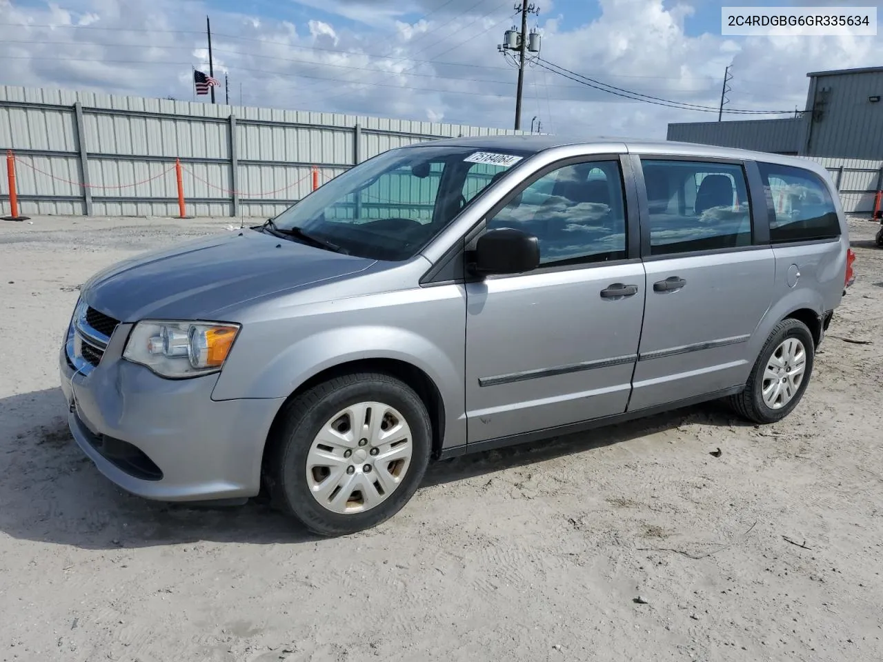 2016 Dodge Grand Caravan Se VIN: 2C4RDGBG6GR335634 Lot: 75184064