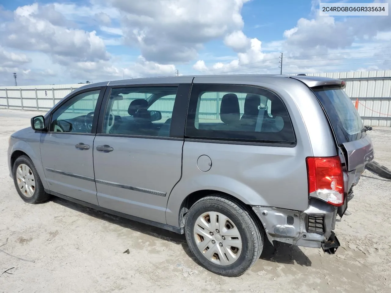 2016 Dodge Grand Caravan Se VIN: 2C4RDGBG6GR335634 Lot: 75184064