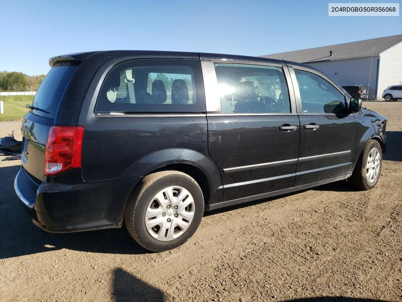 2016 Dodge Grand Caravan Se VIN: 2C4RDGBG5GR356068 Lot: 75549614