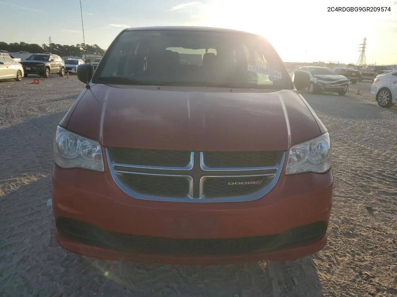 2016 Dodge Grand Caravan Se VIN: 2C4RDGBG9GR209574 Lot: 75789304