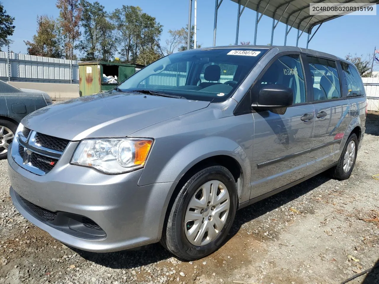 2016 Dodge Grand Caravan Se VIN: 2C4RDGBG2GR315199 Lot: 76139074