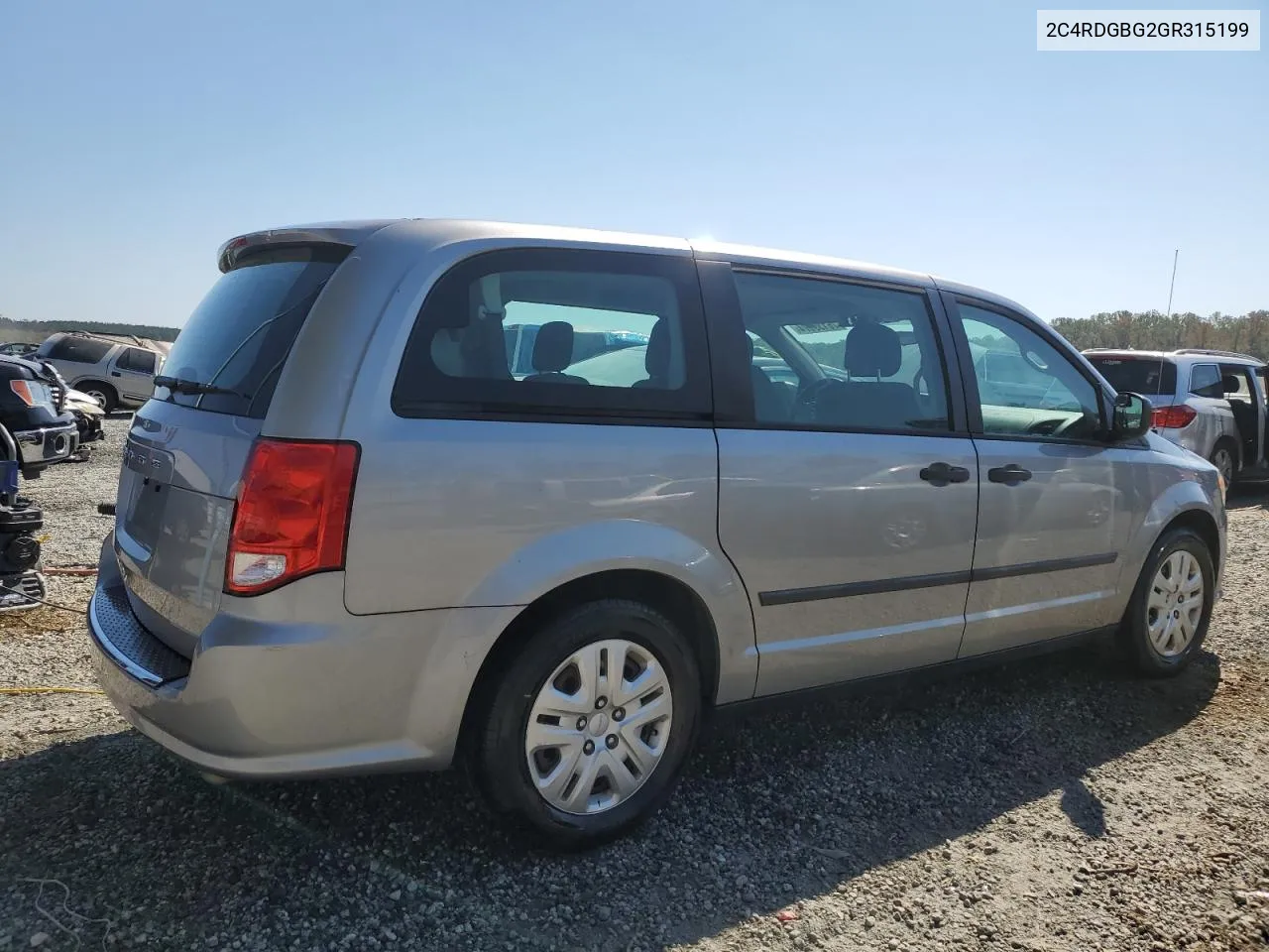 2016 Dodge Grand Caravan Se VIN: 2C4RDGBG2GR315199 Lot: 76139074