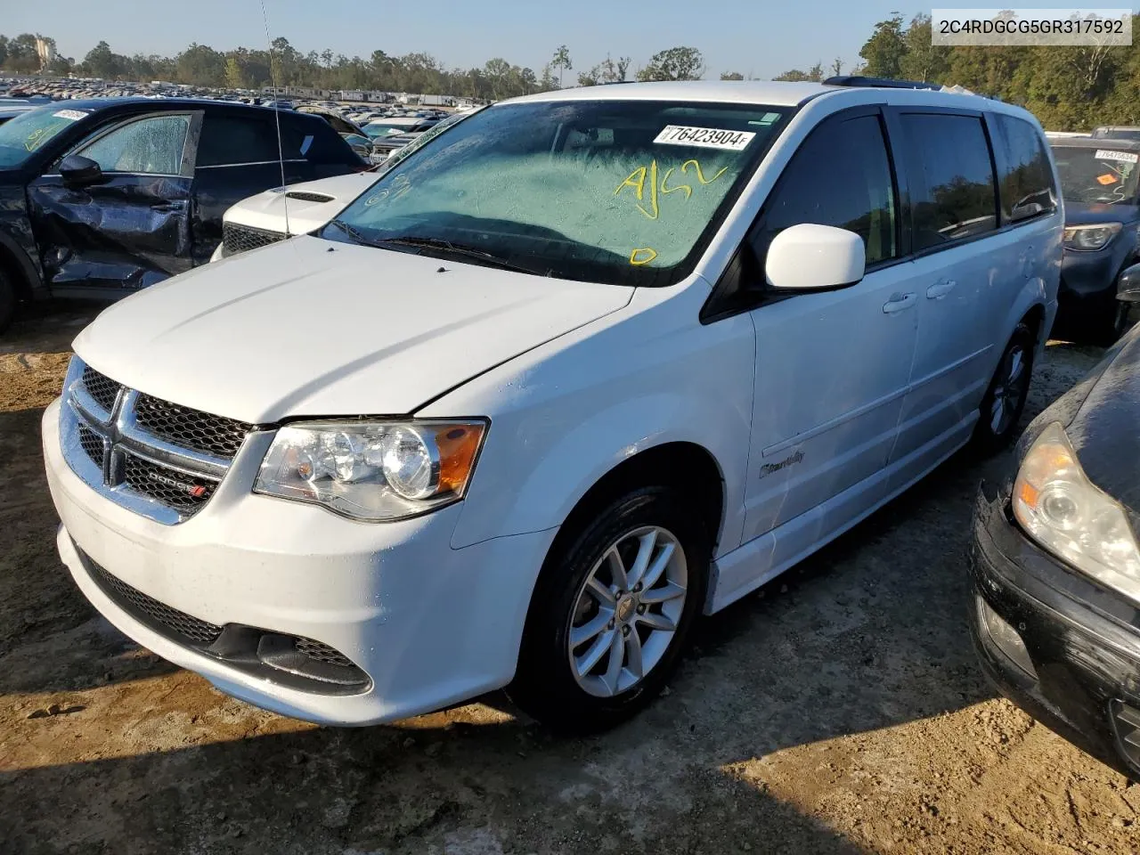 2016 Dodge Grand Caravan Sxt VIN: 2C4RDGCG5GR317592 Lot: 76423904