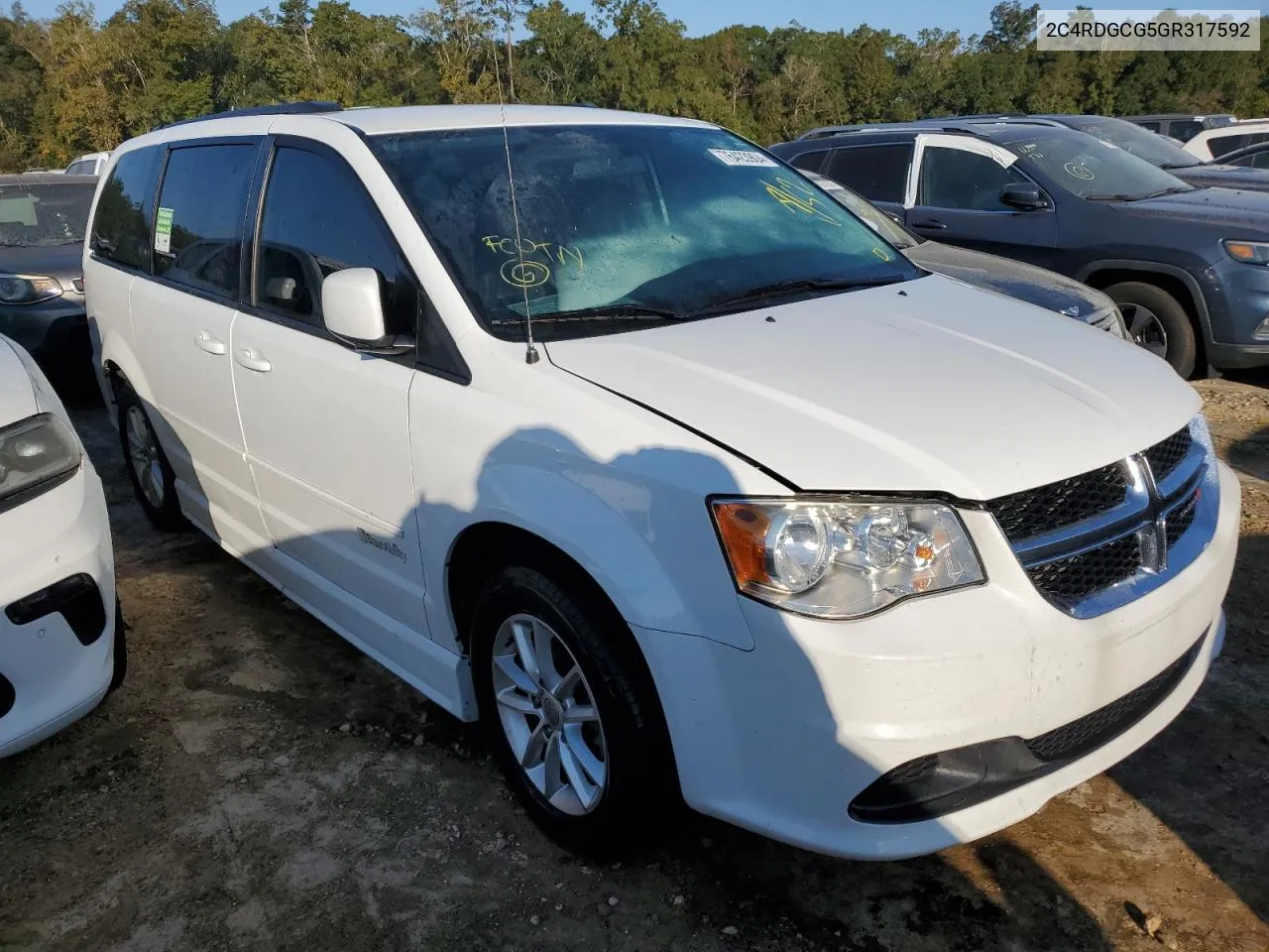 2016 Dodge Grand Caravan Sxt VIN: 2C4RDGCG5GR317592 Lot: 76423904