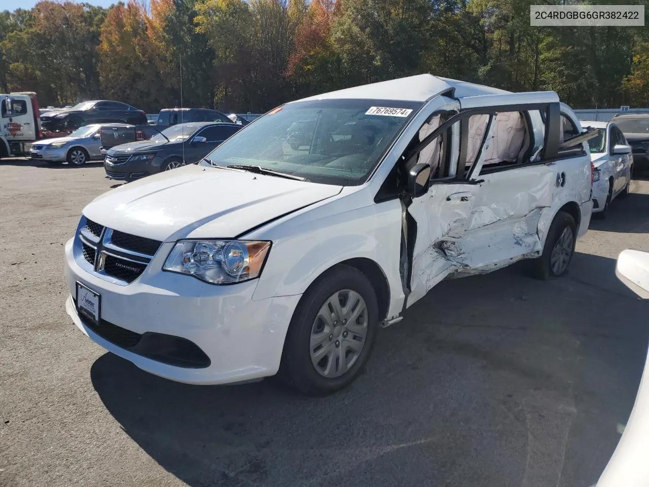 2016 Dodge Grand Caravan Se VIN: 2C4RDGBG6GR382422 Lot: 76769574