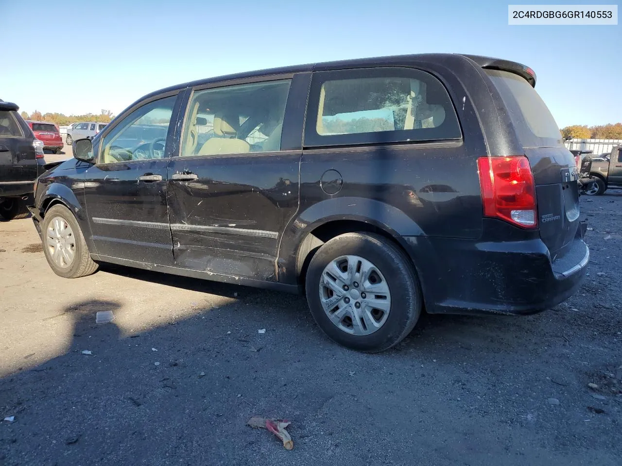 2016 Dodge Grand Caravan Se VIN: 2C4RDGBG6GR140553 Lot: 77587554