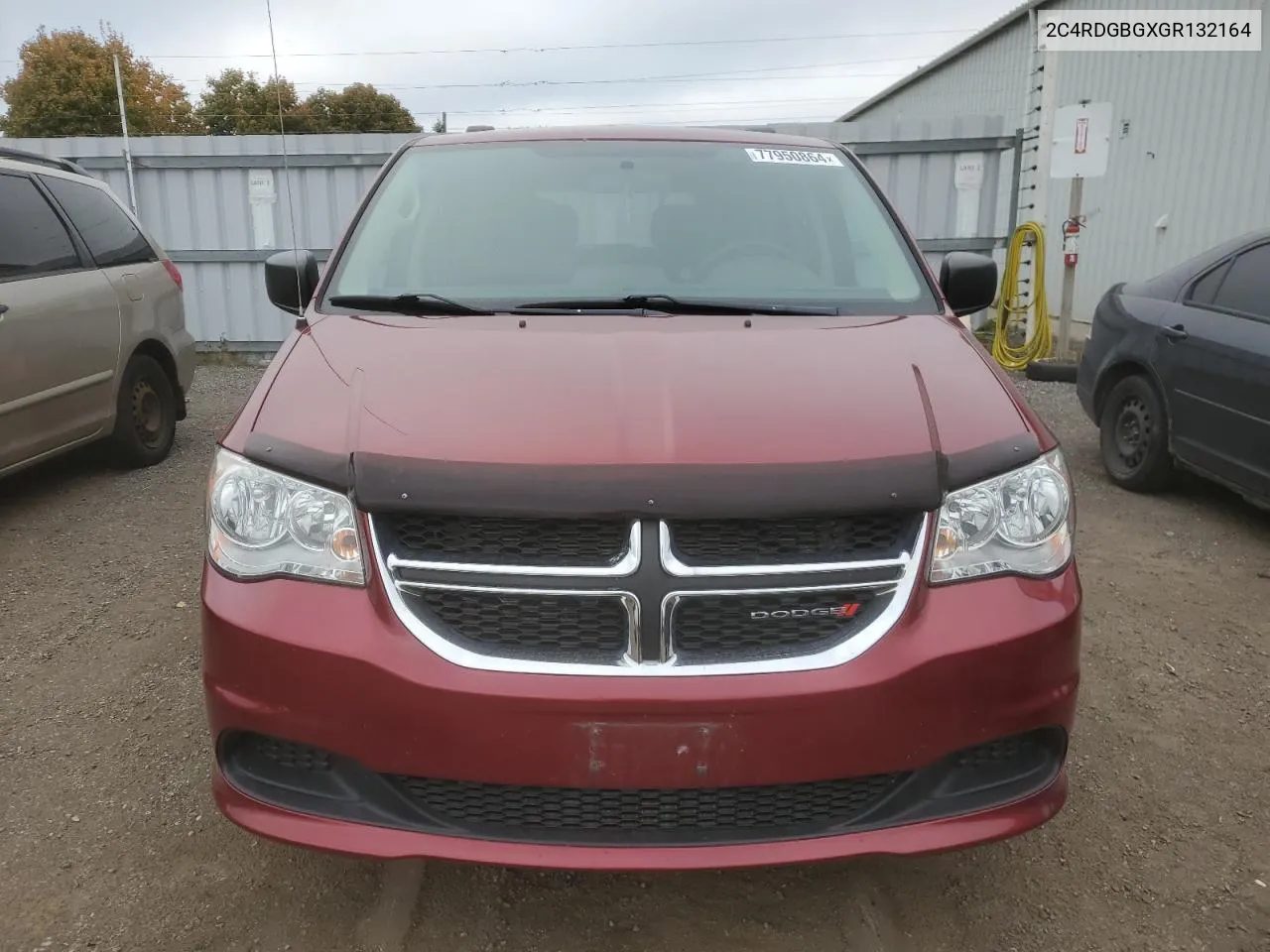 2016 Dodge Grand Caravan Se VIN: 2C4RDGBGXGR132164 Lot: 77950864