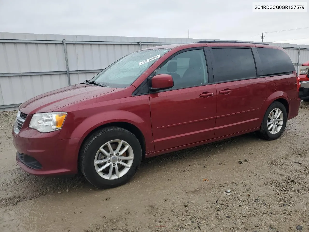 2016 Dodge Grand Caravan Sxt VIN: 2C4RDGCG0GR137579 Lot: 78015304