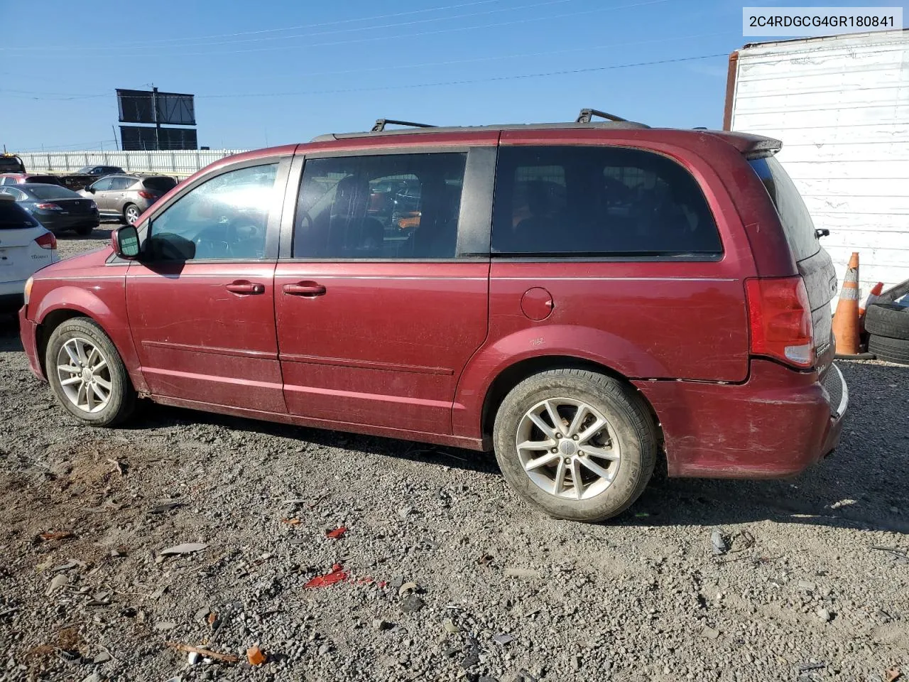 2016 Dodge Grand Caravan Sxt VIN: 2C4RDGCG4GR180841 Lot: 78262644