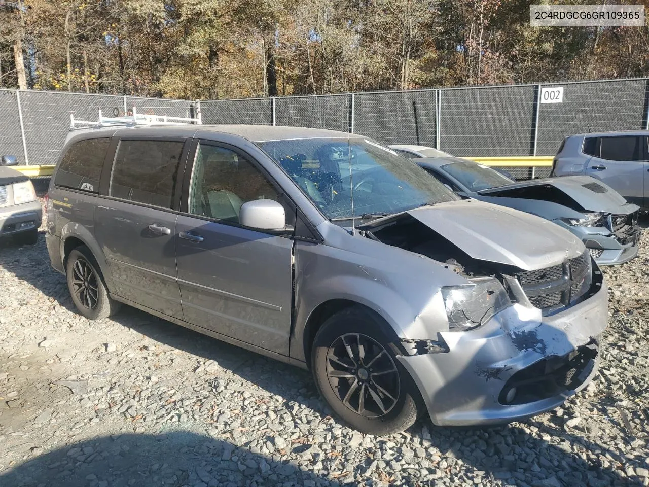 2016 Dodge Grand Caravan Sxt VIN: 2C4RDGCG6GR109365 Lot: 78586564