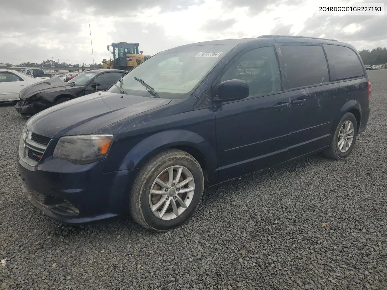 2016 Dodge Grand Caravan Sxt VIN: 2C4RDGCG1GR227193 Lot: 78753304