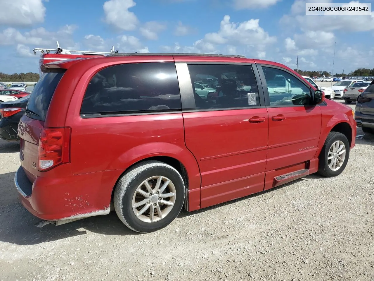 2016 Dodge Grand Caravan Sxt VIN: 2C4RDGCG0GR249542 Lot: 79067934