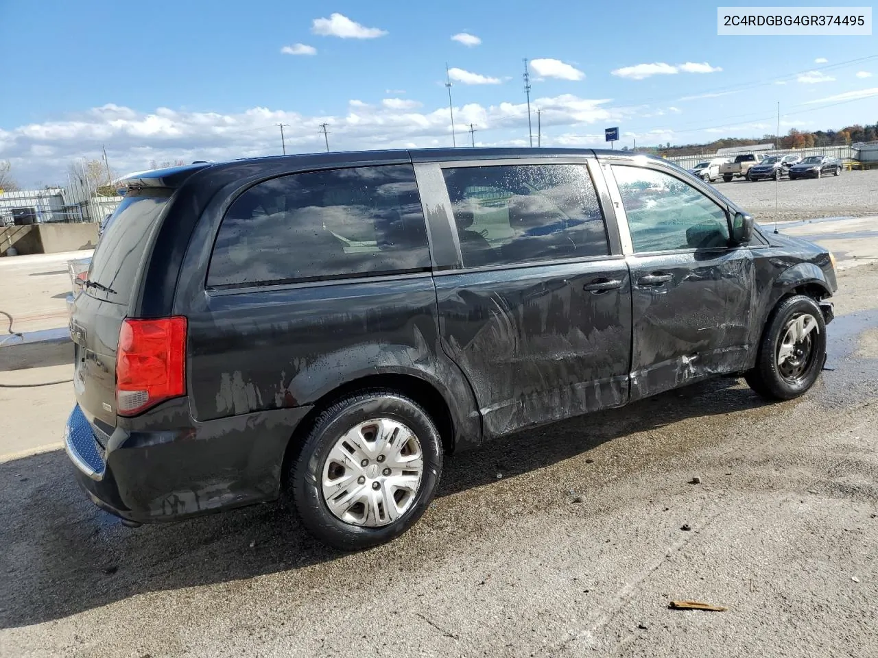 2016 Dodge Grand Caravan Se VIN: 2C4RDGBG4GR374495 Lot: 79241554