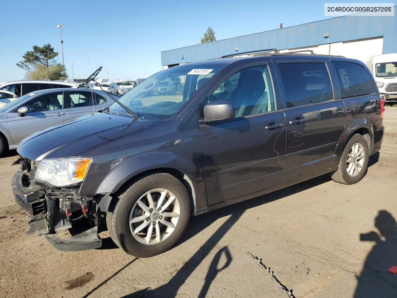 2016 Dodge Grand Caravan Sxt VIN: 2C4RDGCG0GR257205 Lot: 79493194