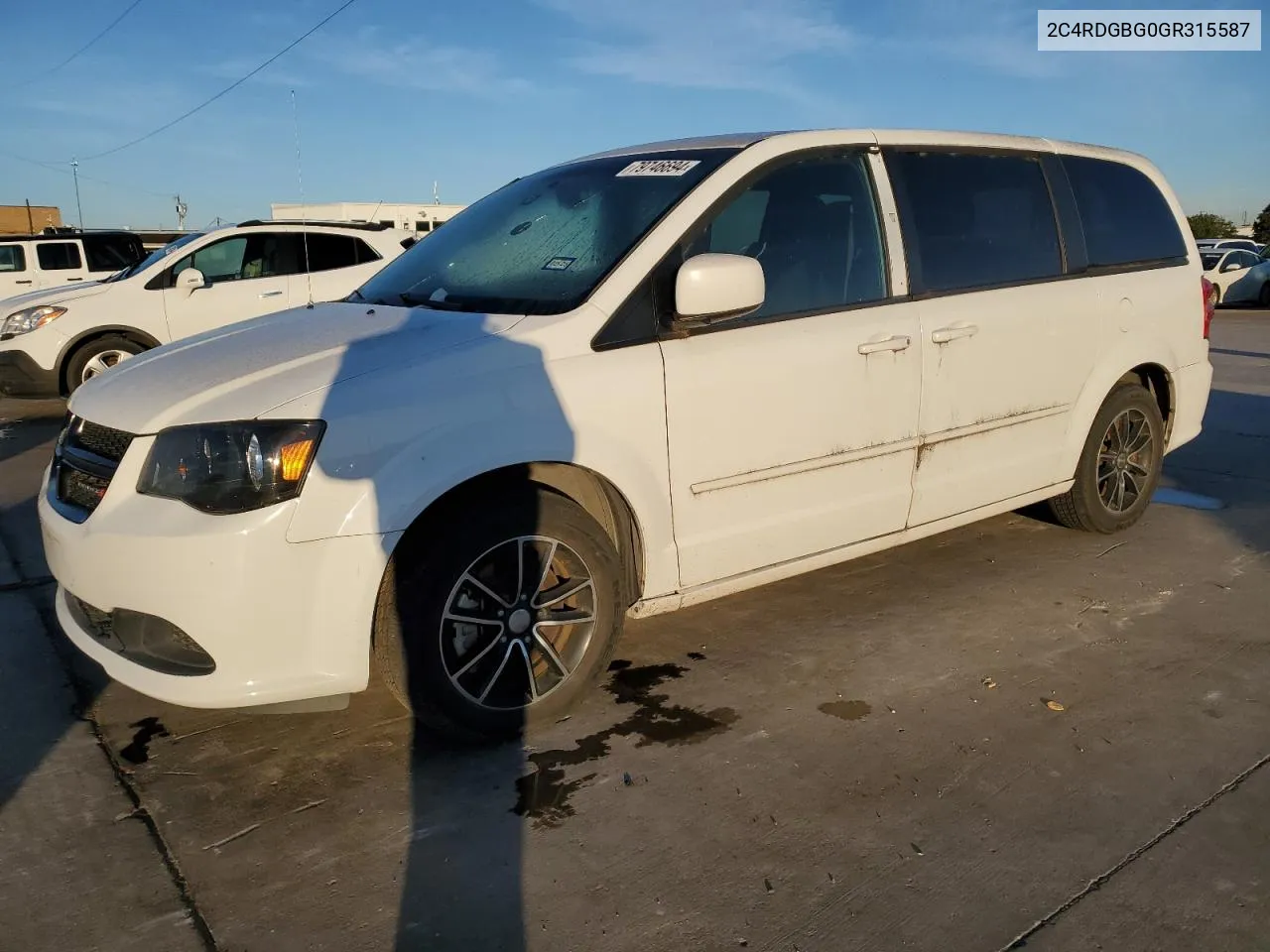 2016 Dodge Grand Caravan Se VIN: 2C4RDGBG0GR315587 Lot: 79746694