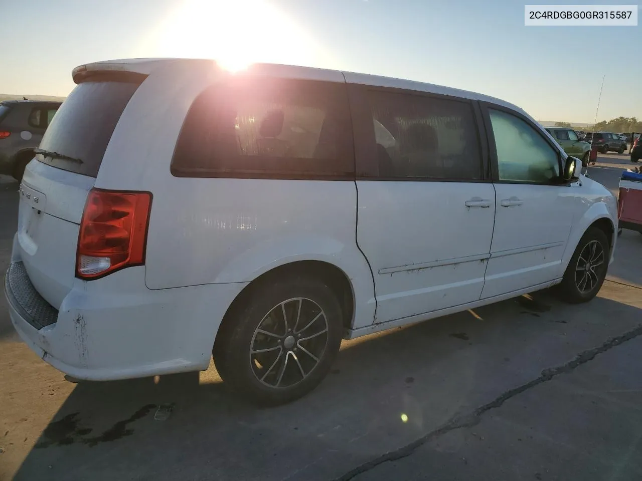 2016 Dodge Grand Caravan Se VIN: 2C4RDGBG0GR315587 Lot: 79746694