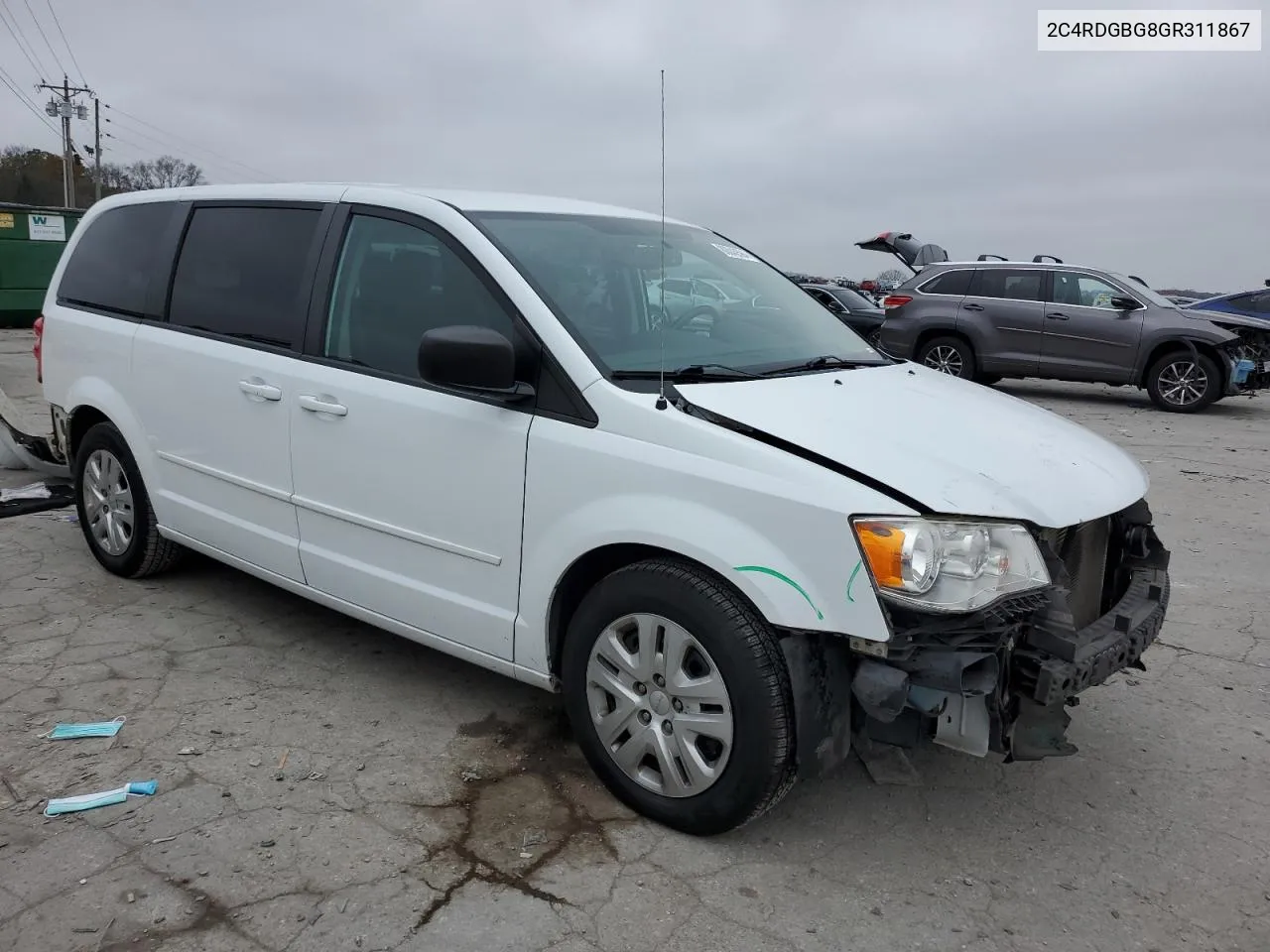 2016 Dodge Grand Caravan Se VIN: 2C4RDGBG8GR311867 Lot: 80043594