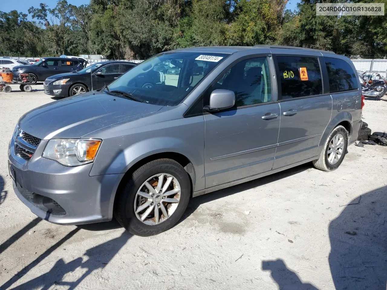 2016 Dodge Grand Caravan Sxt VIN: 2C4RDGCG1GR136828 Lot: 80048174