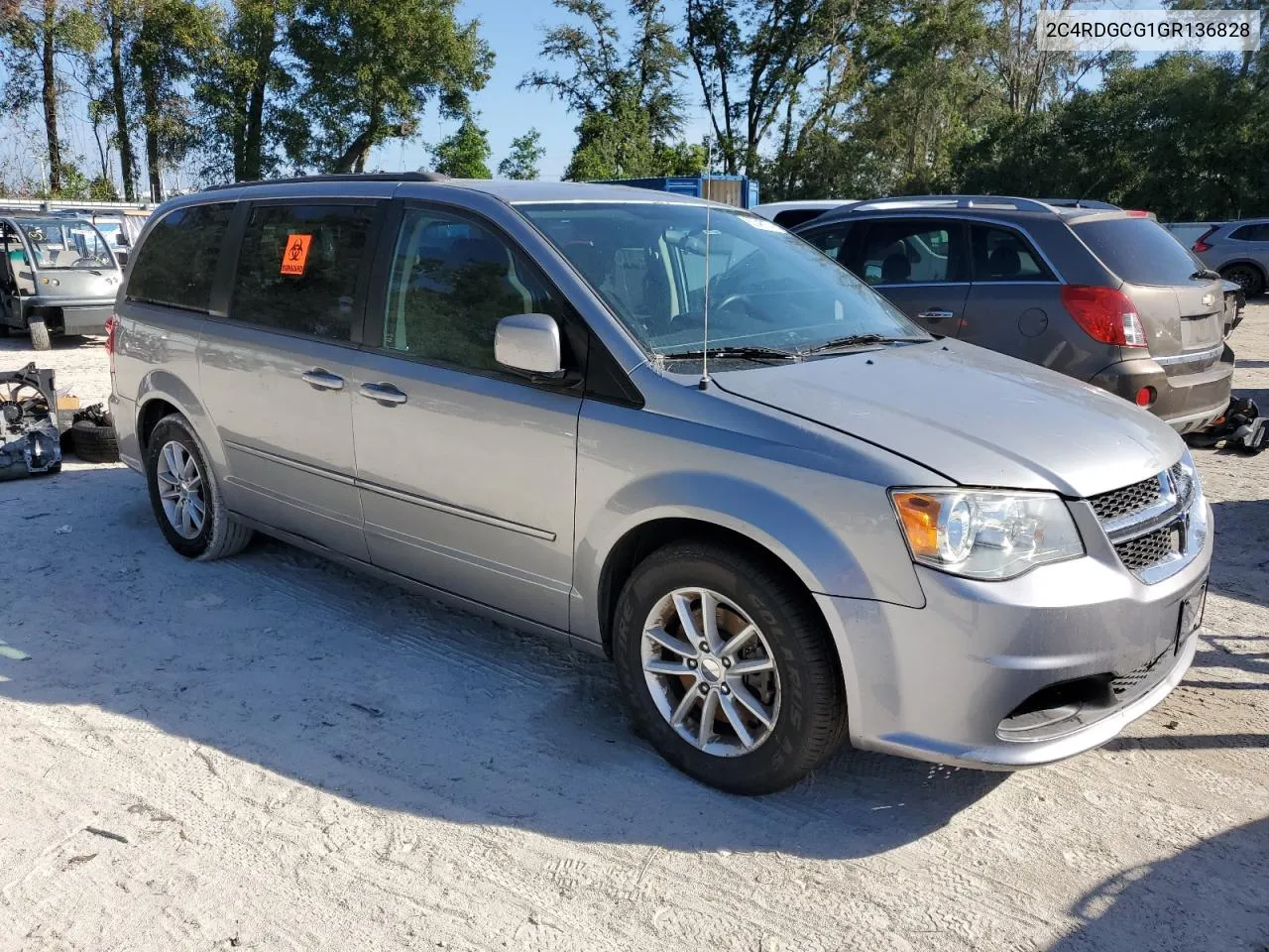 2016 Dodge Grand Caravan Sxt VIN: 2C4RDGCG1GR136828 Lot: 80048174