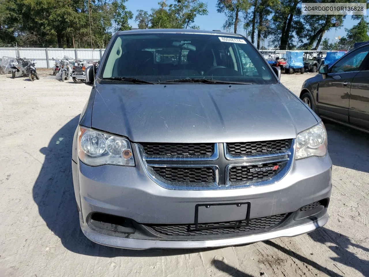 2016 Dodge Grand Caravan Sxt VIN: 2C4RDGCG1GR136828 Lot: 80048174