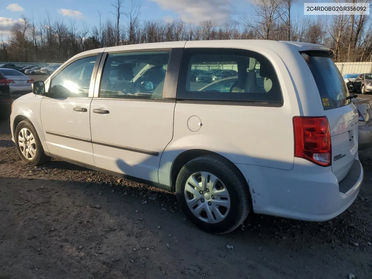 2016 Dodge Grand Caravan Se VIN: 2C4RDGBG2GR356092 Lot: 80394694