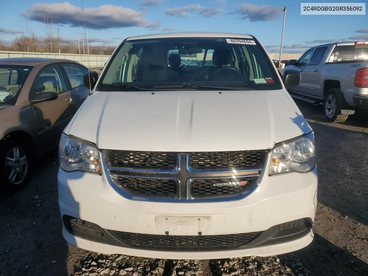 2016 Dodge Grand Caravan Se VIN: 2C4RDGBG2GR356092 Lot: 80394694