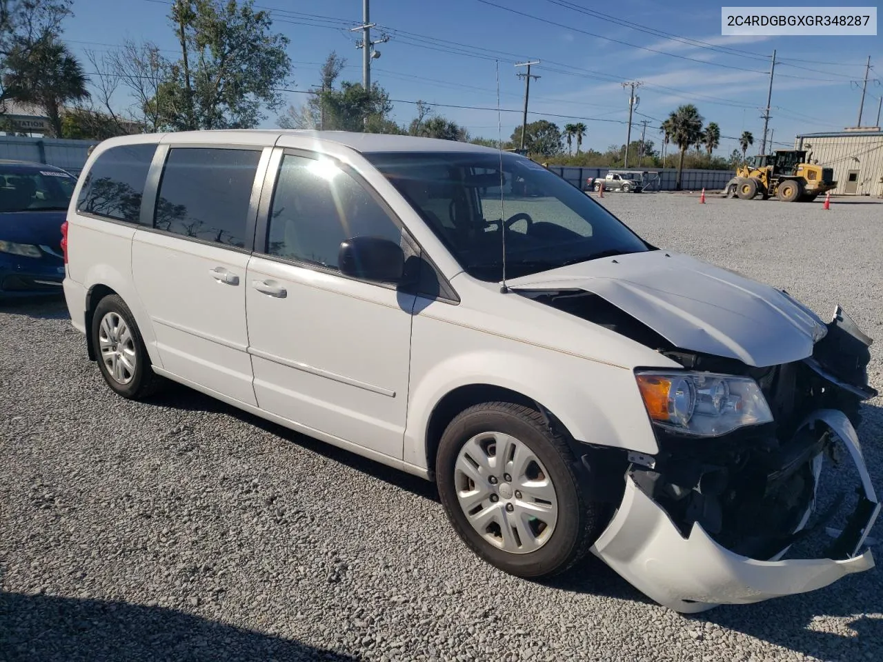 2016 Dodge Grand Caravan Se VIN: 2C4RDGBGXGR348287 Lot: 80552534