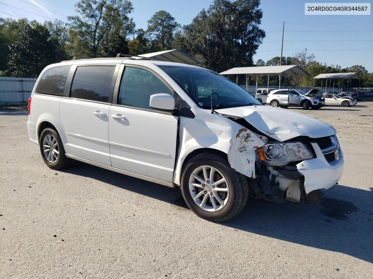 2016 Dodge Grand Caravan Sxt VIN: 2C4RDGCG4GR344587 Lot: 81052274