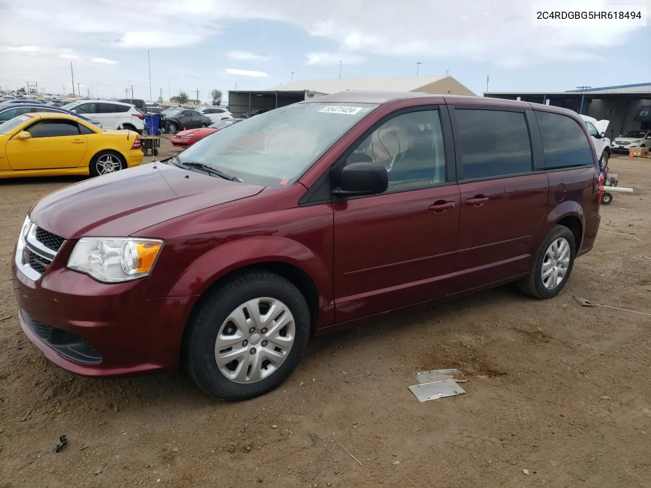 2017 Dodge Grand Caravan Se VIN: 2C4RDGBG5HR618494 Lot: 55471424