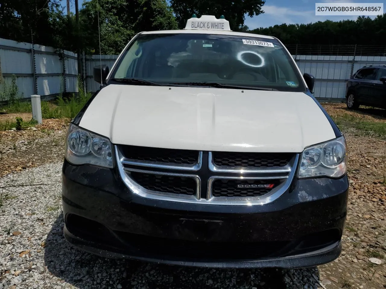 2017 Dodge Grand Caravan Se VIN: 2C7WDGBG5HR648567 Lot: 59313073