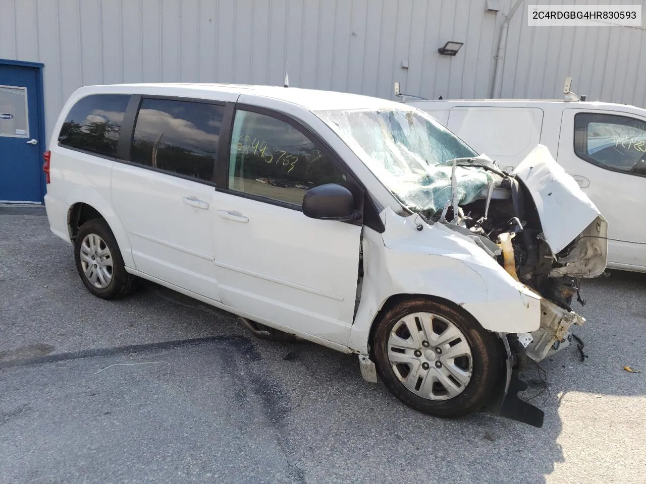 2017 Dodge Grand Caravan Se VIN: 2C4RDGBG4HR830593 Lot: 65446763