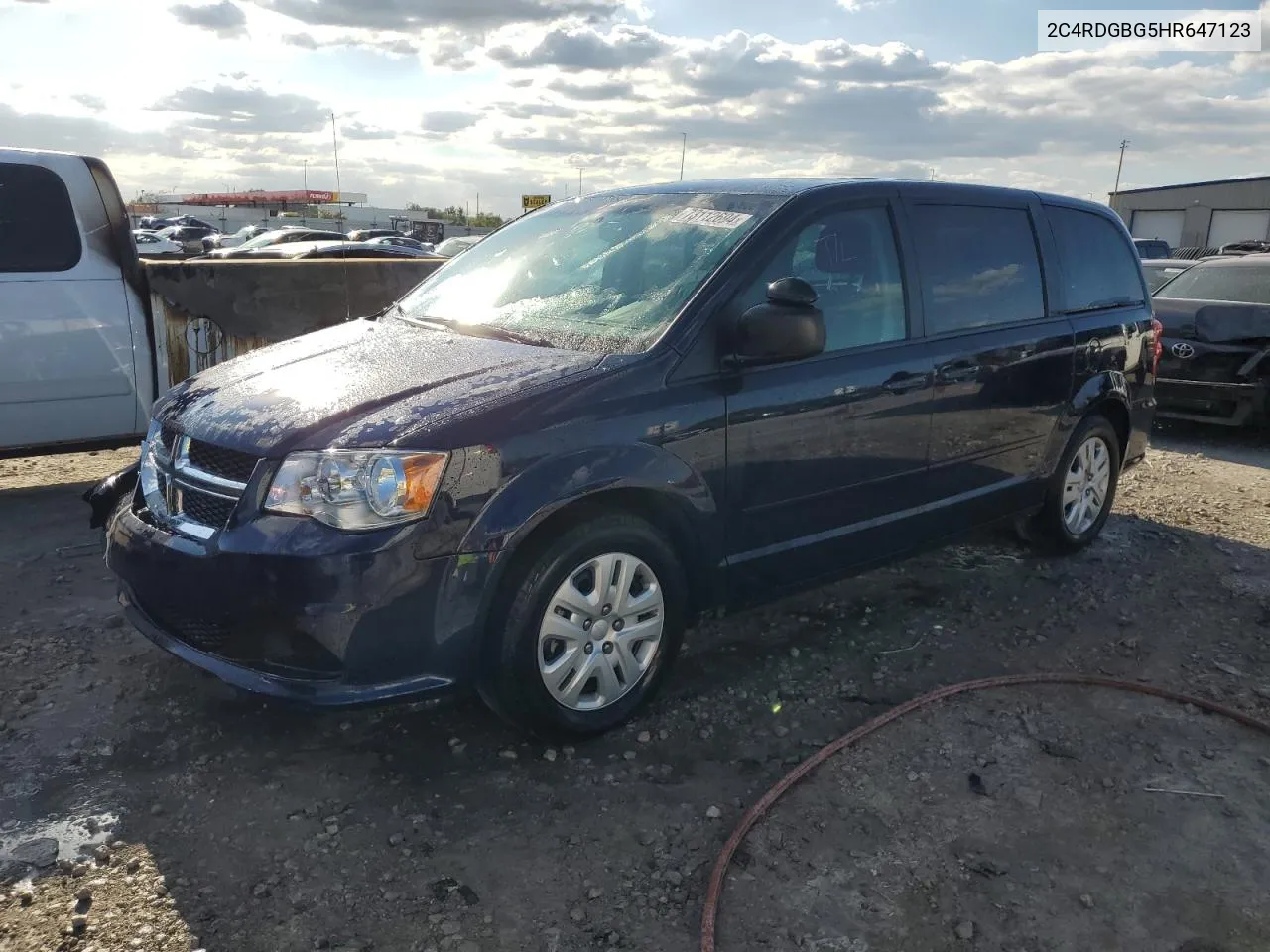 2017 Dodge Grand Caravan Se VIN: 2C4RDGBG5HR647123 Lot: 73112694