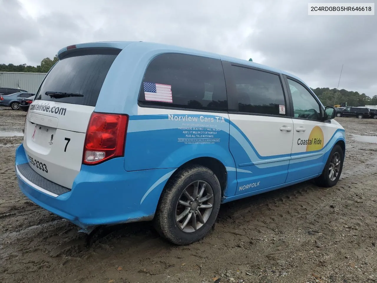 2017 Dodge Grand Caravan Se VIN: 2C4RDGBG5HR646618 Lot: 73948564