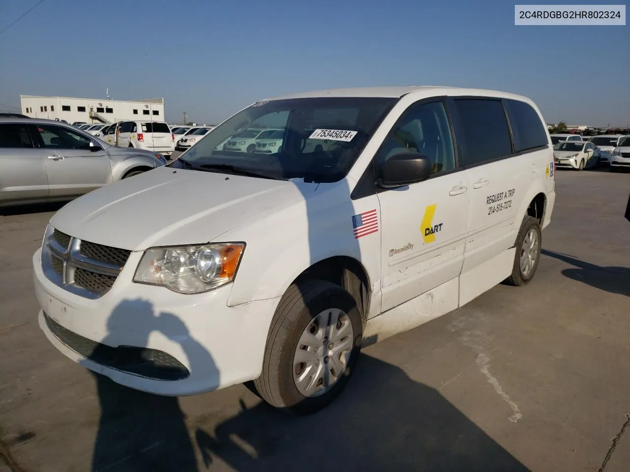 2017 Dodge Grand Caravan Se VIN: 2C4RDGBG2HR802324 Lot: 75345034