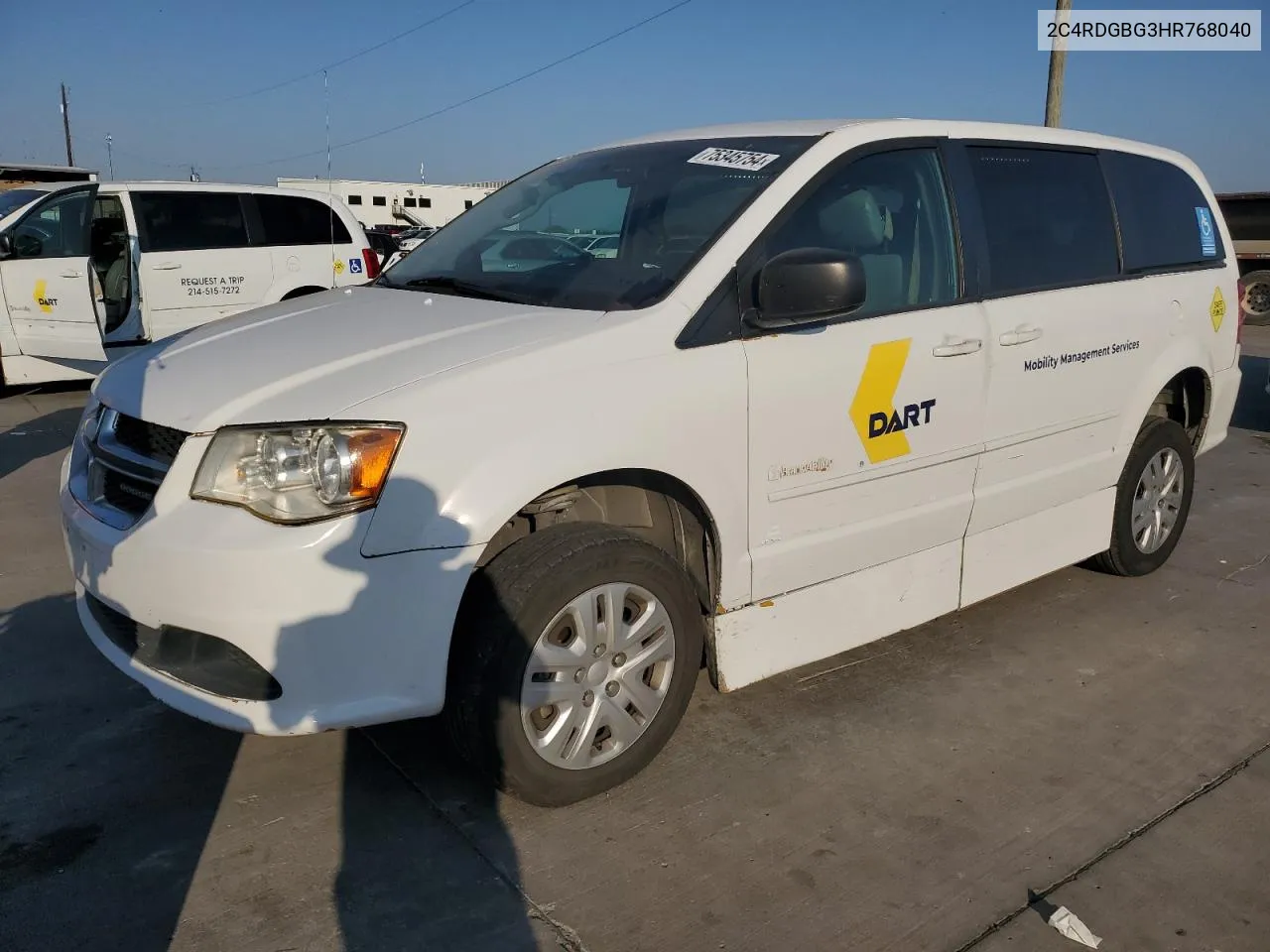 2017 Dodge Grand Caravan Se VIN: 2C4RDGBG3HR768040 Lot: 75345754