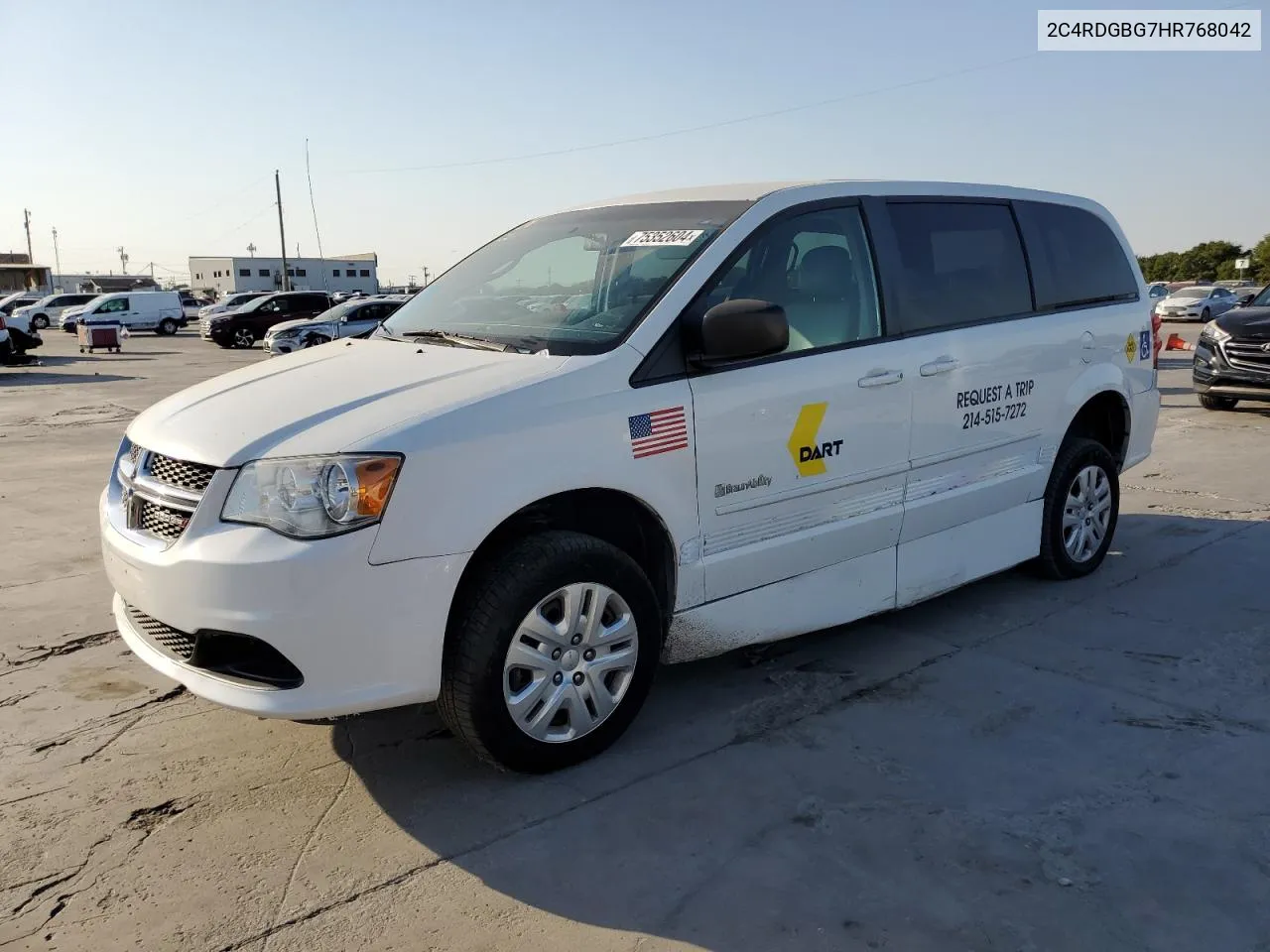 2017 Dodge Grand Caravan Se VIN: 2C4RDGBG7HR768042 Lot: 75352604