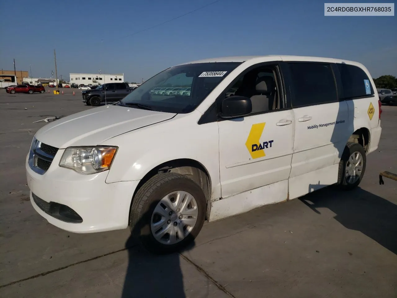 2017 Dodge Grand Caravan Se VIN: 2C4RDGBGXHR768035 Lot: 75355644