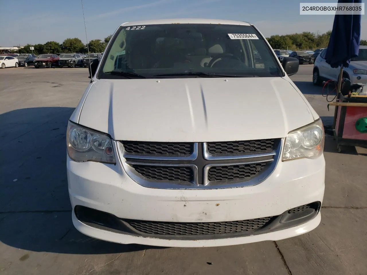 2017 Dodge Grand Caravan Se VIN: 2C4RDGBGXHR768035 Lot: 75355644