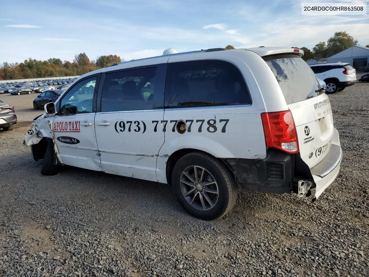 2017 Dodge Grand Caravan Sxt VIN: 2C4RDGCG0HR863508 Lot: 75641634