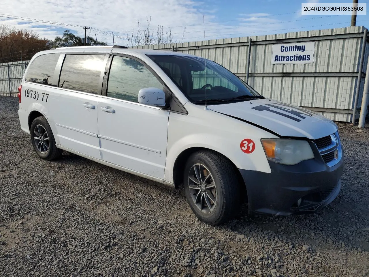 2017 Dodge Grand Caravan Sxt VIN: 2C4RDGCG0HR863508 Lot: 75641634