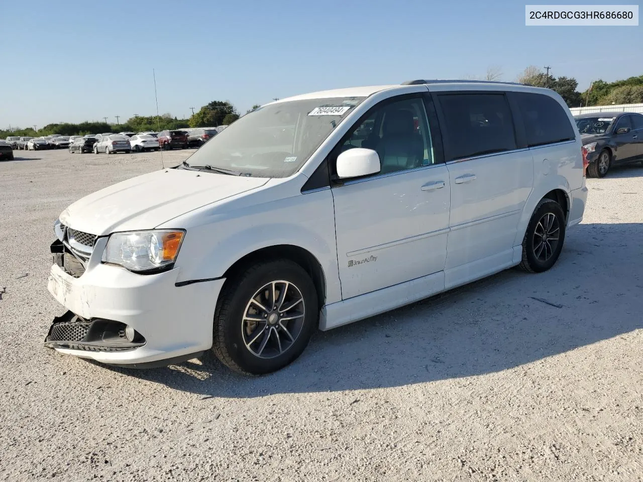 2017 Dodge Grand Caravan Sxt VIN: 2C4RDGCG3HR686680 Lot: 76040494