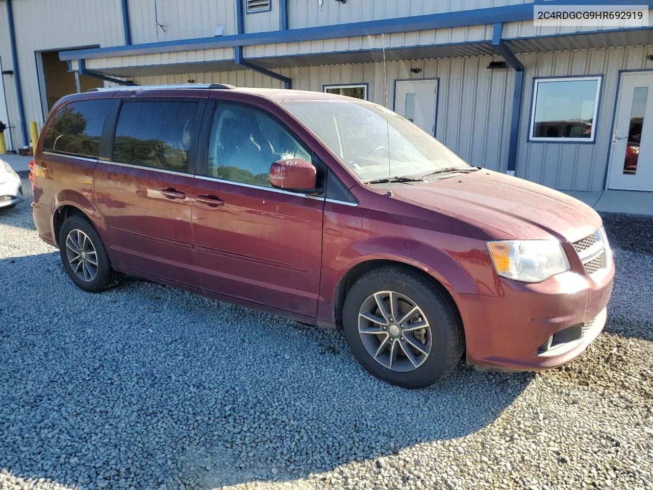 2017 Dodge Grand Caravan Sxt VIN: 2C4RDGCG9HR692919 Lot: 77159484