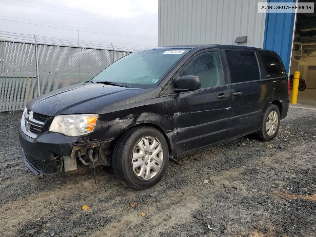 2017 Dodge Grand Caravan Se VIN: 2C4RDGBG7HR830619 Lot: 77397224