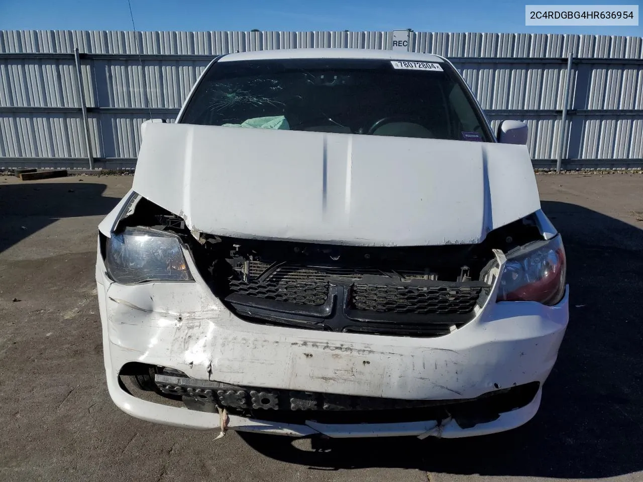 2017 Dodge Grand Caravan Se VIN: 2C4RDGBG4HR636954 Lot: 78072804