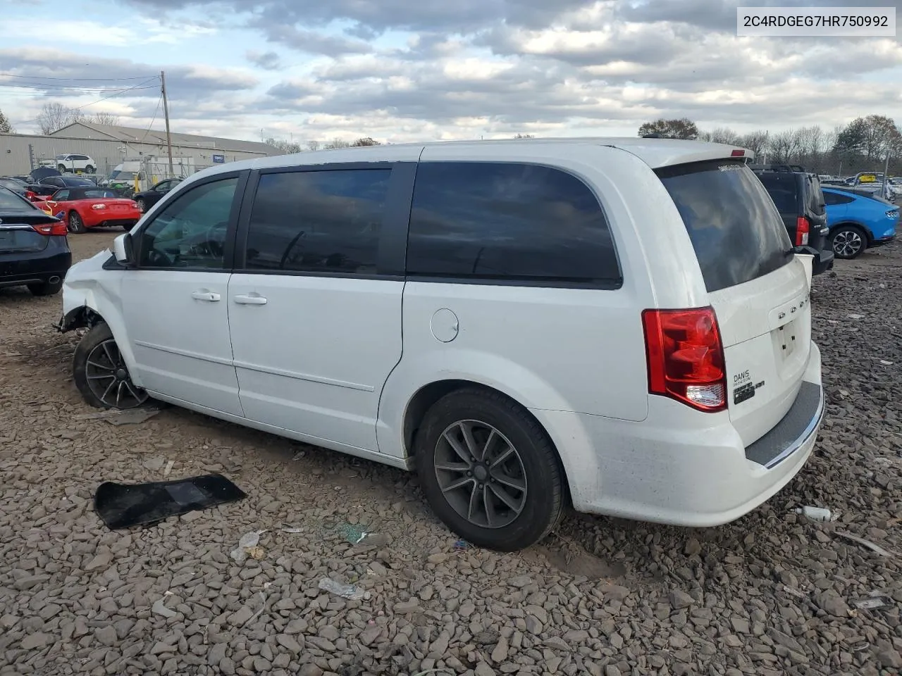 2017 Dodge Grand Caravan Gt VIN: 2C4RDGEG7HR750992 Lot: 79548594