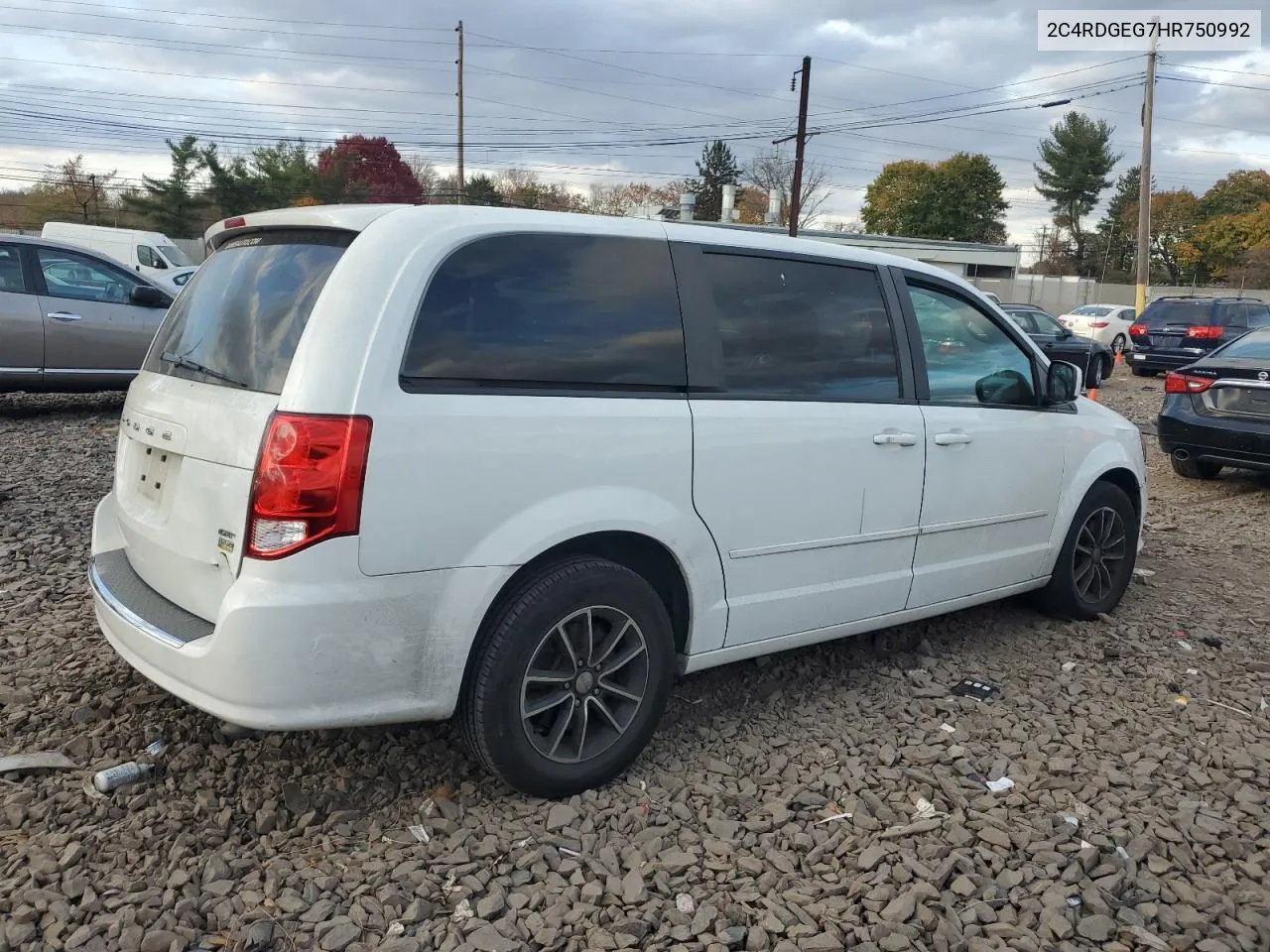 2017 Dodge Grand Caravan Gt VIN: 2C4RDGEG7HR750992 Lot: 79548594