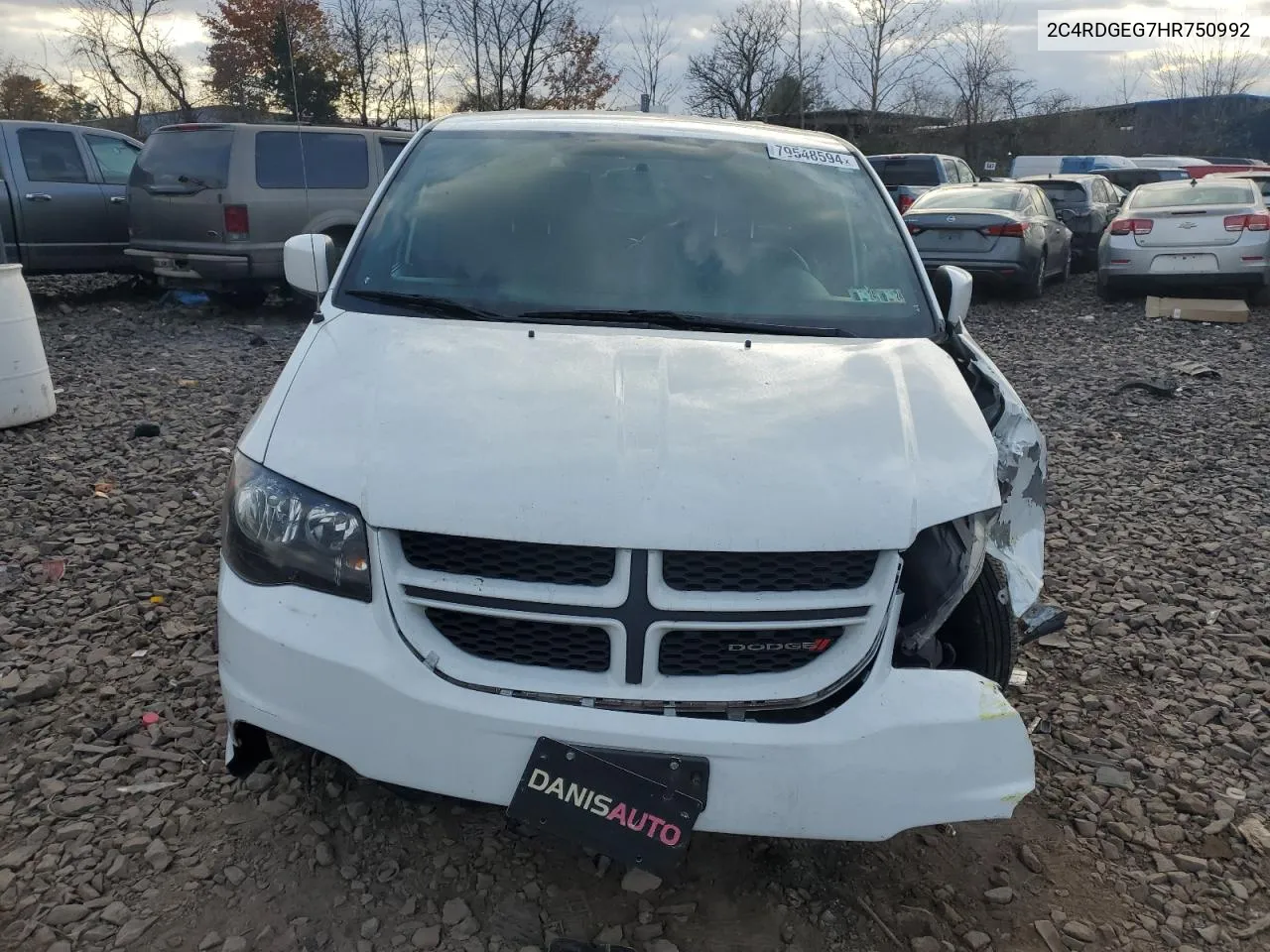 2017 Dodge Grand Caravan Gt VIN: 2C4RDGEG7HR750992 Lot: 79548594